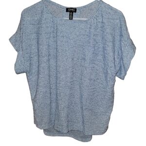 JONES NEW YORK size medium blue top. Pocket on front. Linen blend